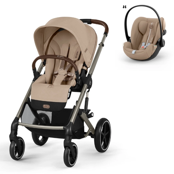 Poussette Cybex Balios S Lux - Châssis Taupe + Cloud G i-Size - Almond Beige