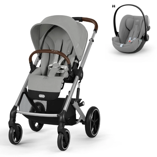 Poussette Cybex Balios S Lux - Châssis Silver + Cloud G i-Size - Stone Grey