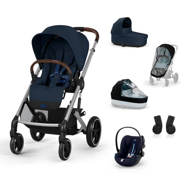 Poussette Cybex Balios S Lux 2 - Châssis Silver + Nacelle + Cloud G i-Size - Ocean Blue Plus + Accessoires