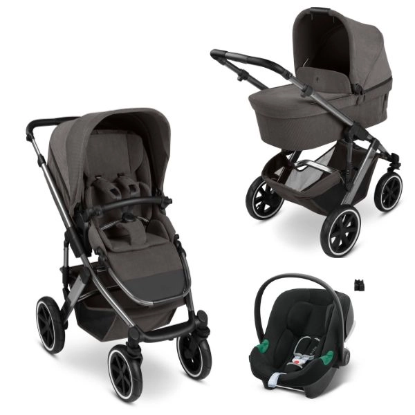 Poussette ABC Design Salsa 5 Air + Nacelle - Almond + Coque Auto Cybex Aton B2 - Volcano Black