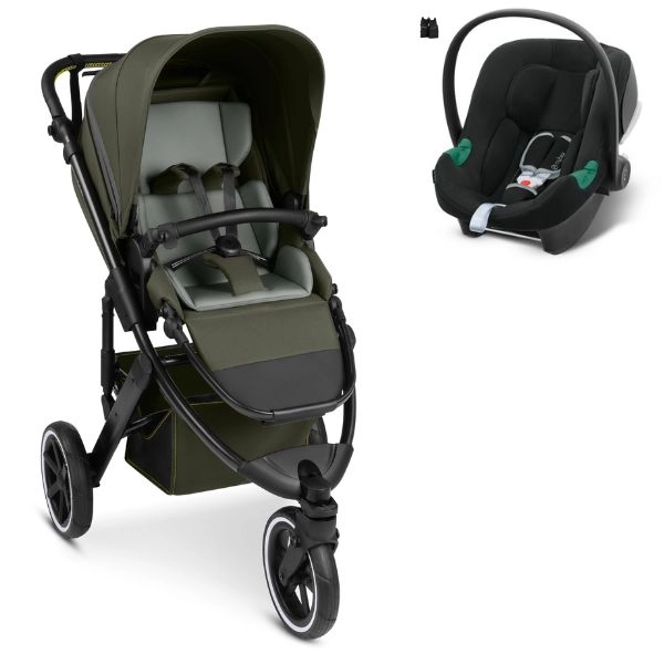 Poussette ABC Design Salsa 5 Run - Avocado + Coque Auto Cybex Aton B2 i-Size - Volcano Black