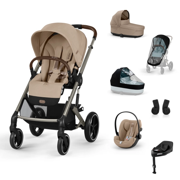 Poussette Cybex Balios S Lux 2 - Châssis Taupe + Nacelle + Cloud G i-Size - Almond Beige Plus + Base G + Accessoires