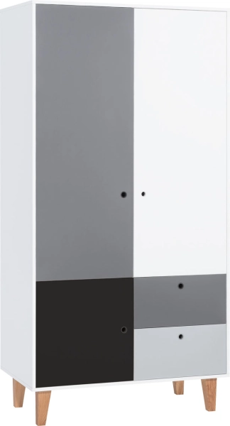 Armoire Vox 2-p Concept by VOX II blanc/blanc/graphite/gris/noir