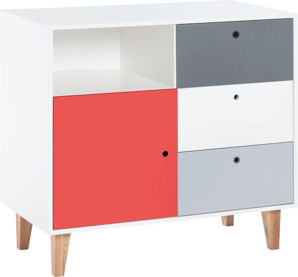 Commode Vox Concept by VOX II (Baby) blanc/blanc/graphite/gris/rouge