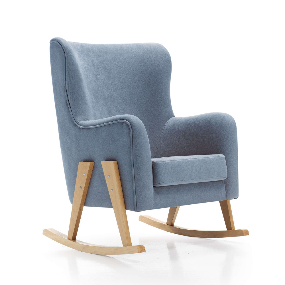 Fauteuil d'Allaitement Alondra Glam - Tissu Denim/Naturel