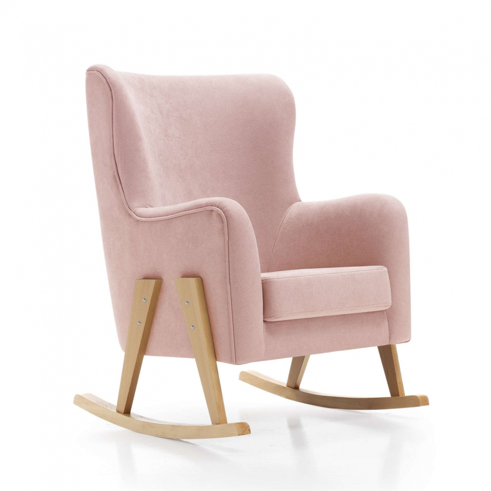 Fauteuil d'Allaitement Alondra Glam - Tissu Rose/Naturel