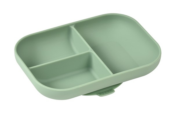 Assiette Compartimentée Silicone Béaba - Vert Sauge