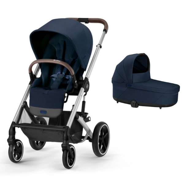 Poussette Cybex Balios S Lux - Châssis Silver + Nacelle - Ocean Blue (2023)