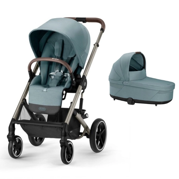 Poussette Cybex Balios S Lux - Châssis Taupe + Nacelle - Sky Blue (2023)