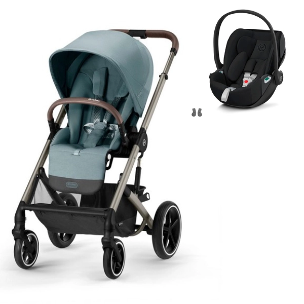 Poussette Cybex Balios S Lux - Châssis Taupe/ Sky Blue + Coque Auto Cloud T i-Fix - Sepia Black (2023)