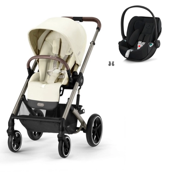 Poussette Cybex Balios S Lux - Châssis Taupe/ Seashell Beige + Coque Auto Cloud T i-Fix - Sepia Black (2023)