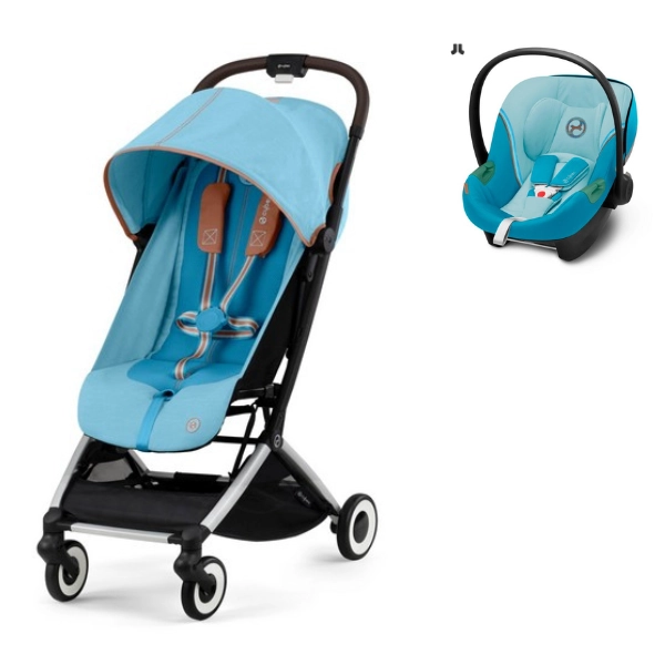 Poussette Cybex Orfeo + Coque Auto Aton S2 i-Size - Beach Blue