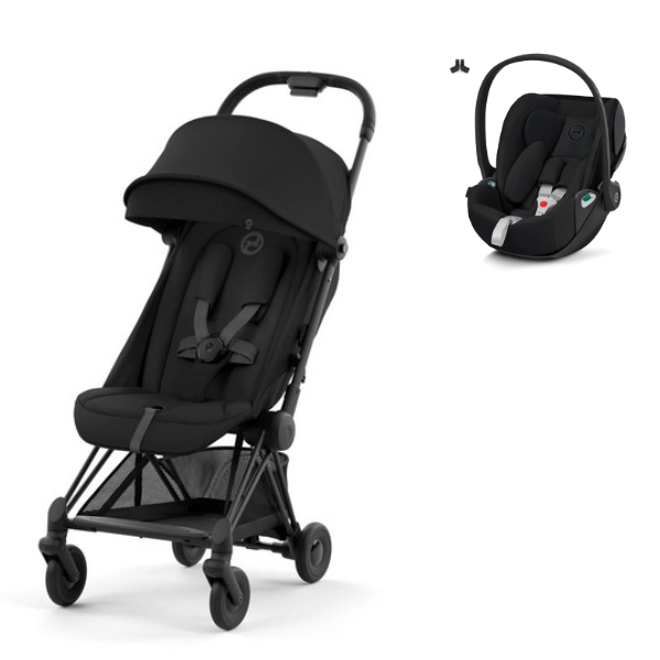 Poussette Cybex Coya Châssis Matt Black - Sepia Black + Coque Auto Cloud T i-Fix - Sepia Black (2023)