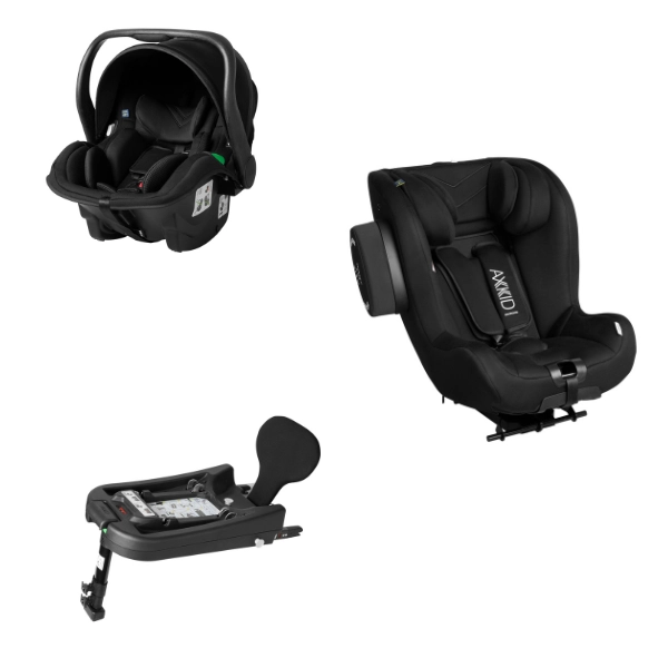 Système Modulaire Axkid Coque Auto EnviroBaby + Siège Auto EnviroKid + Base Isofix EnviroBase - Tar Noir