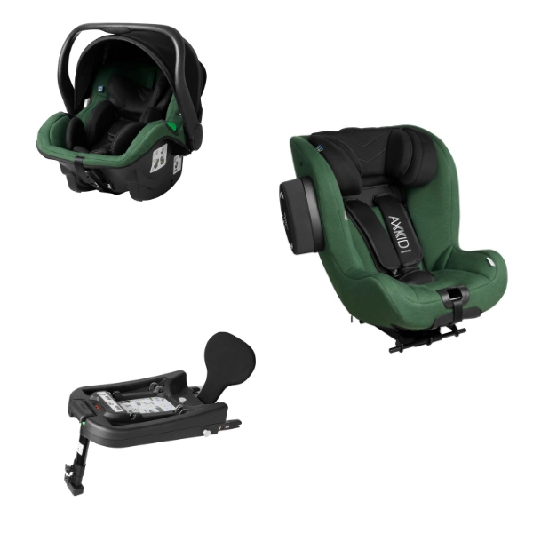 Système Modulaire Axkid Coque Auto EnviroBaby + Siège Auto EnviroKid + Base Isofix EnviroBase - Vert Forest