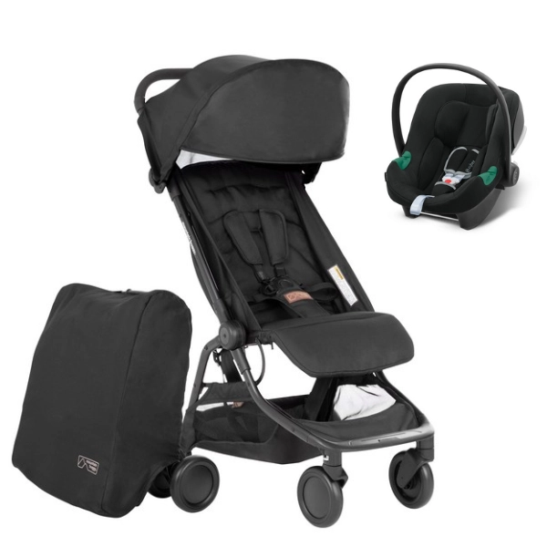 Poussette Mountain Buggy Nano V3 - Black + Coque Auto Cybex Aton B2 - Volcano Black