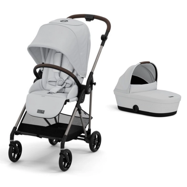 Poussette Cybex Melio 4 Châssis Taupe + Nacelle - Fog Grey